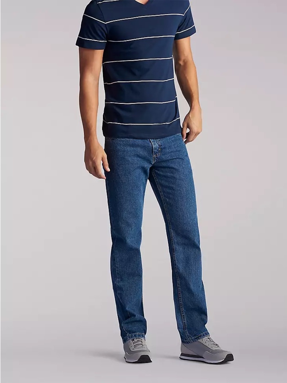 LEE Sz 36x32 100% Cotton Straight Leg Jeans Heavyweight Medium Stone Wash